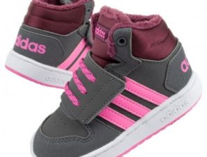 Adidas Αθλητικά Παιδικά Παπούτσια Μπάσκετ Hoops 2.0 GZ7798 Grey Five / Screaming Pink / Core Black